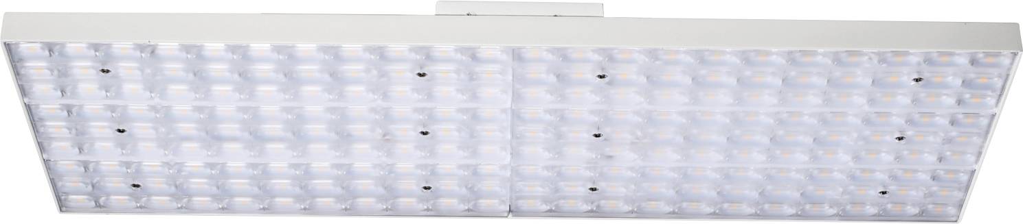Egy téglalap alakú LED-fénypanel, amely sok apró fényponttal rendelkezik, és valószínűleg mennyezeti felszerelésre lett tervezve.