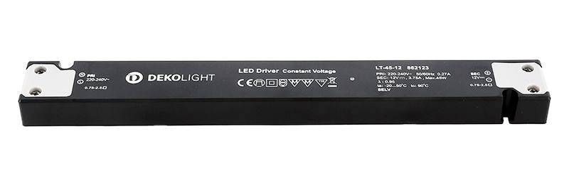 Deko Light LONG-FLAT, CV, LT LED transzformátor Állandó feszültségű 0 mA - 3.75 A 12 V/DC 1 db