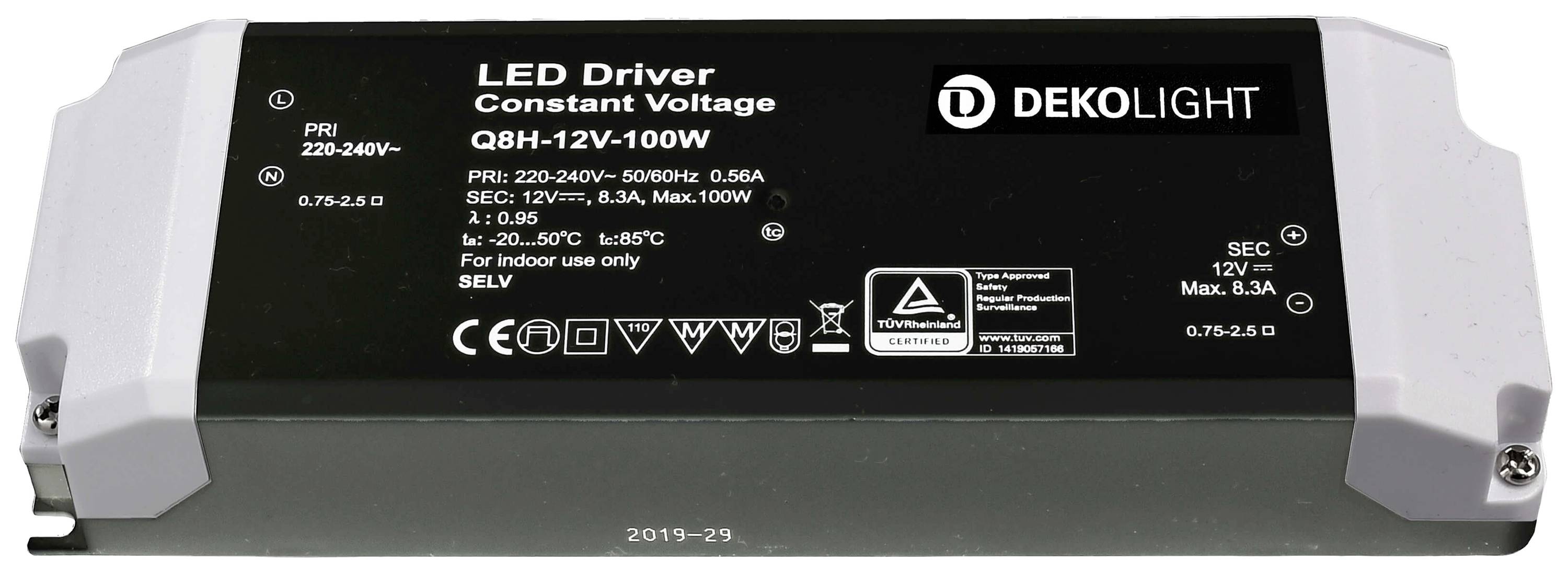 Deko Light BASIC, CV LED transzformátor Állandó feszültségű 0 mA - 8.30 A 12 V/DC 1 db