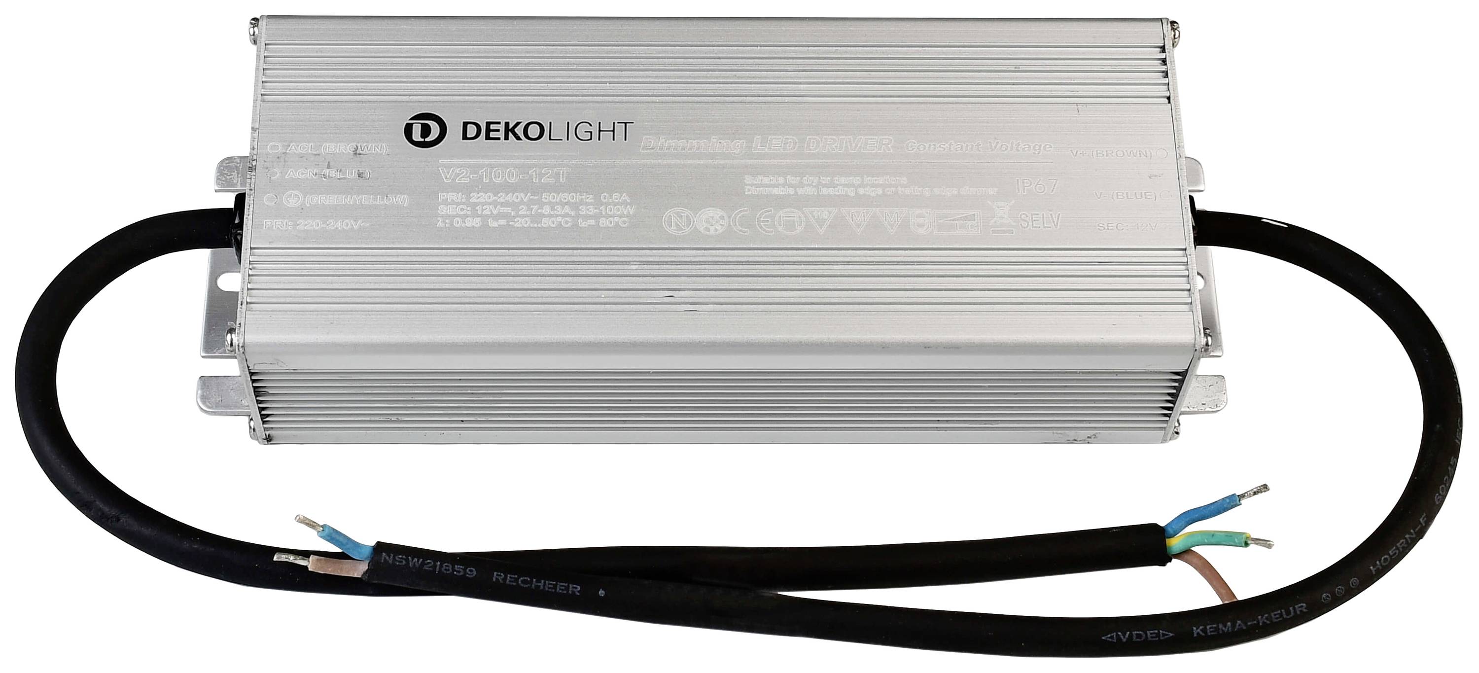 Deko Light IP, DIM CV LED transzformátor Állandó feszültségű 100 W 2700 mA - 8.30 A 12 V/DC Dimmelhető 1 db