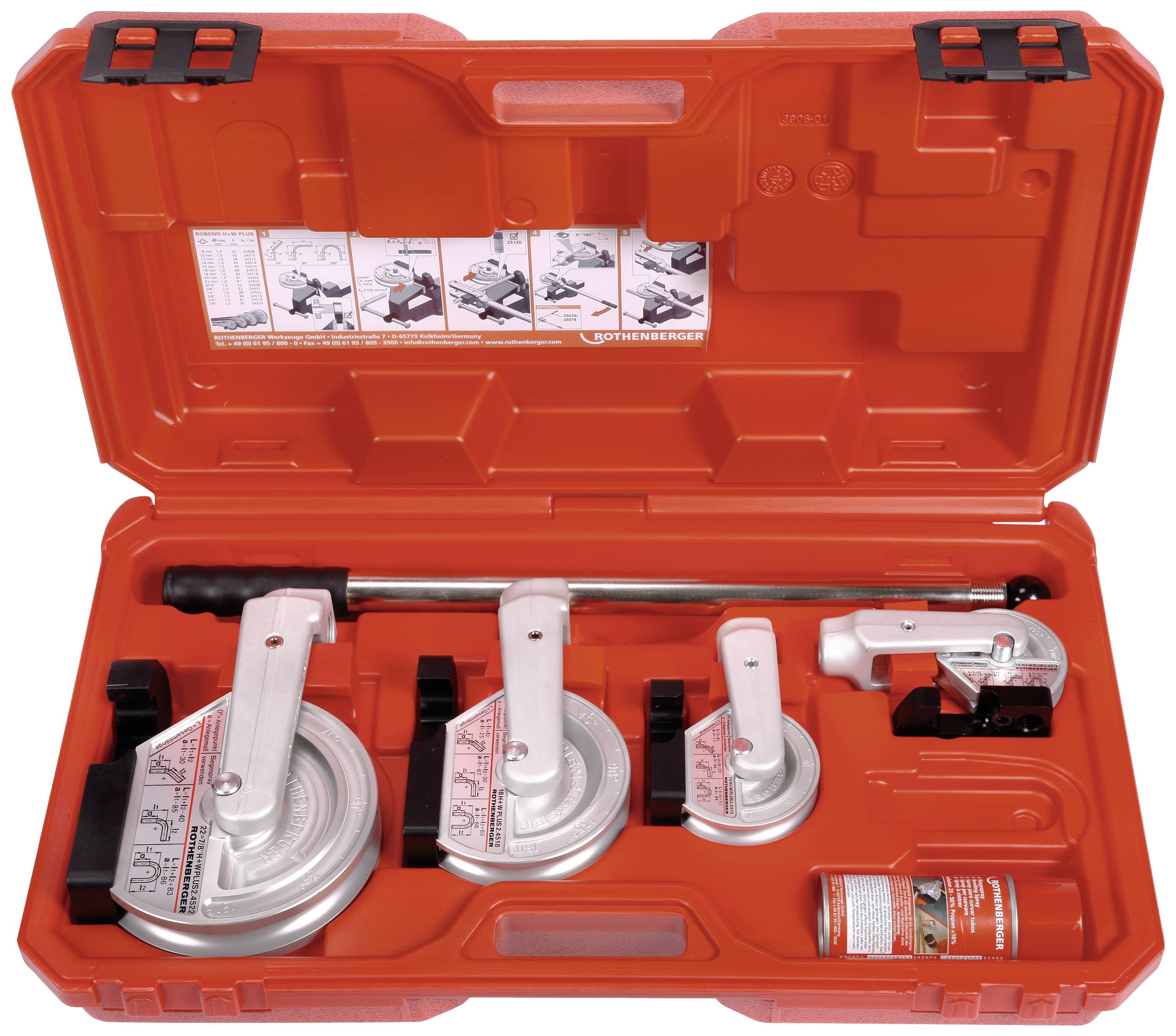 Rothenberger 24500 ROBEND H+W Plus csőhajlító készlet, 12-15-18-22mm