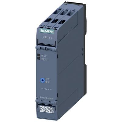 Egy Siemens elektronikus időrelé, modellszáma '3RN2013-1BW30'. Állapotjelzői: 'Kész' és 'Kioldva'.