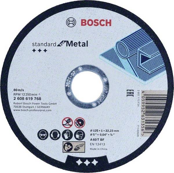 Bosch Accessories  standard for Metal  2608619767  Vágótárcsa, egyenes  115 mm  1 db  Fém