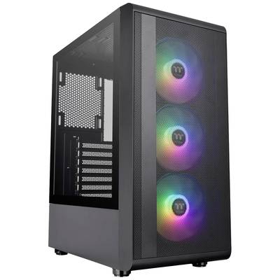 Thermaltake CA-1X2-00M1WN-00 Midi torony Gaming doboz Fekete 3 előre telepített LED-hűtő, Oldalsó szélvédő