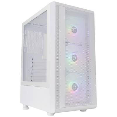 Thermaltake CA-1X2-00M6WN-00 Midi torony Gaming doboz Fehér 3 előre telepített LED-hűtő, Oldalsó szélvédő