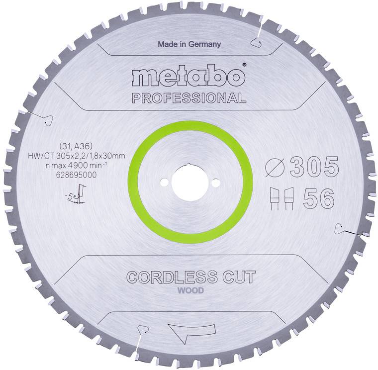 Metabo 628695000 Körfűrészlap 305 x 30 mm Fogak száma (collonként): 56 1 db