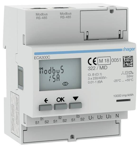 Hager ECA300C Váltó-, forgóáram mérő digitális MID konform: Igen 1 db