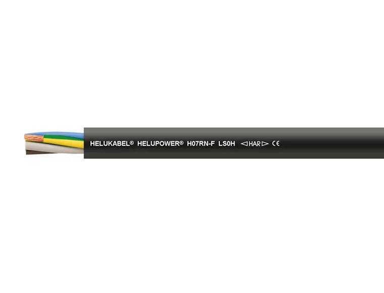 Fekete Helukabel HELUPOWER H07RN-F LSOH-kábel színes belső vezetékekkel, ipari alkalmazásokra alkalmas.