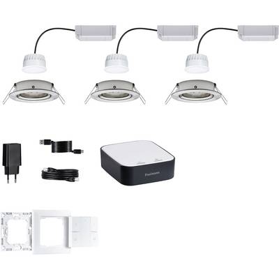 Paulmann Smart Home LED-süllyesztett lámpák Plug & Shine sorozat. Tartalmaz három beépíthető spotlámpát, távirányítót, tápegységet és központi vezérlőegységet. Kiváló a szabályozható, energiatakarékos világításhoz.