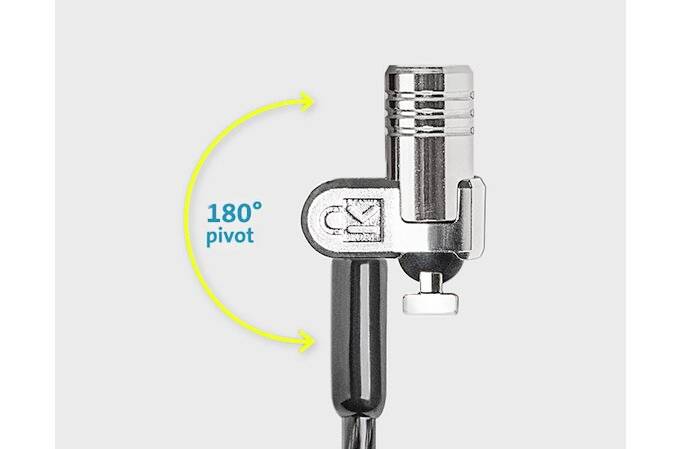 Egy ezüstszínű csuklópánt, amely 180 fok körül elfordítható, sárga nyíllal és a '180° pivot' felirattal van ábrázolva.