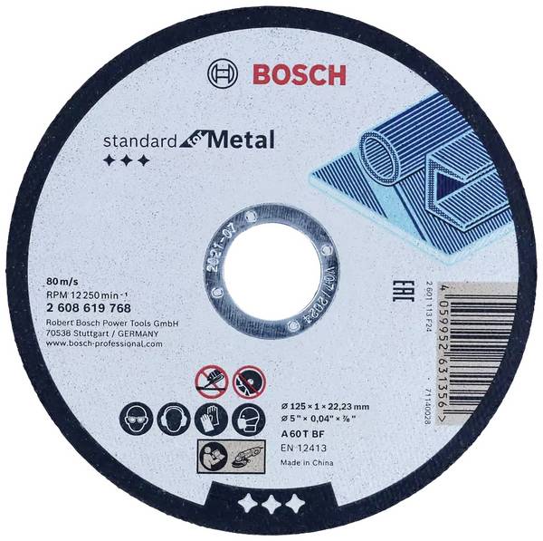 Bosch Accessories  Standard for Metal  2608619768  Vágótárcsa, egyenes  125 mm  1 db  Fém