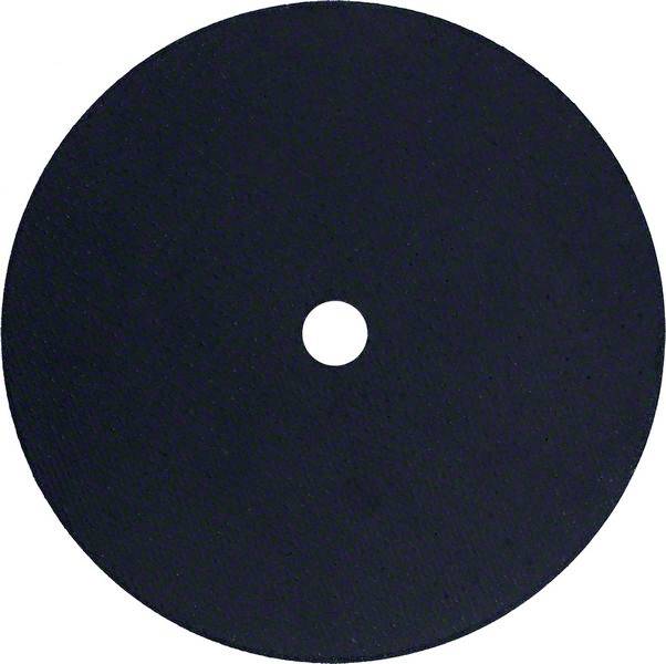 Fekete, köralakú csiszolótárcsa központi furattal. Csiszolási munkákhoz használják anyagok leválasztására vagy simítására.