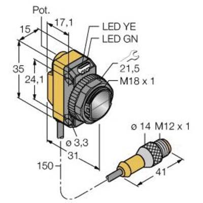 Turck Reflexiós fénysorompó QS18VN6LLPQ5 3073238 1 db