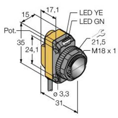 Turck Reflexiós fénysorompó QS18VP6LV/W30 3061638 1 db