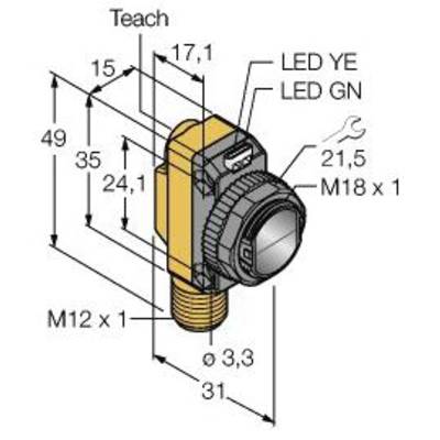 Turck Reflexiós fénysorompó QS18VP6XLPQ8 3801261 1 db