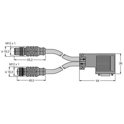 Turck U0373-5 Érzékelő-/működtető összekötő, konfekcionált 1 db