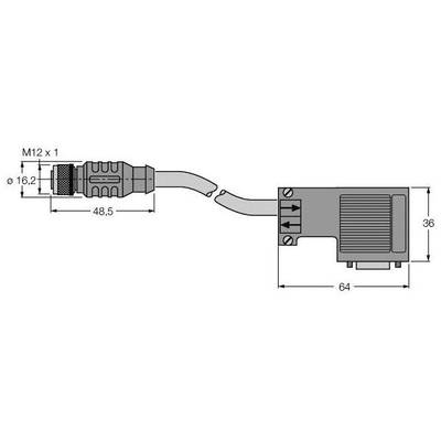 Turck U0334-1 Érzékelő-/működtető összekötő, konfekcionált 1 db