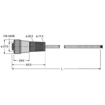 Turck U0134-47 Érzékelő-/működtető összekötő, konfekcionált 1 db
