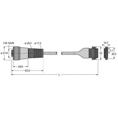 Turck U0128-201 Érzékelő-/működtető összekötő, konfekcionált 1 db