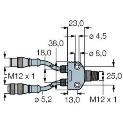 Turck U3-00770 Érzékelő-/működtető összekötő, konfekcionált 1 db