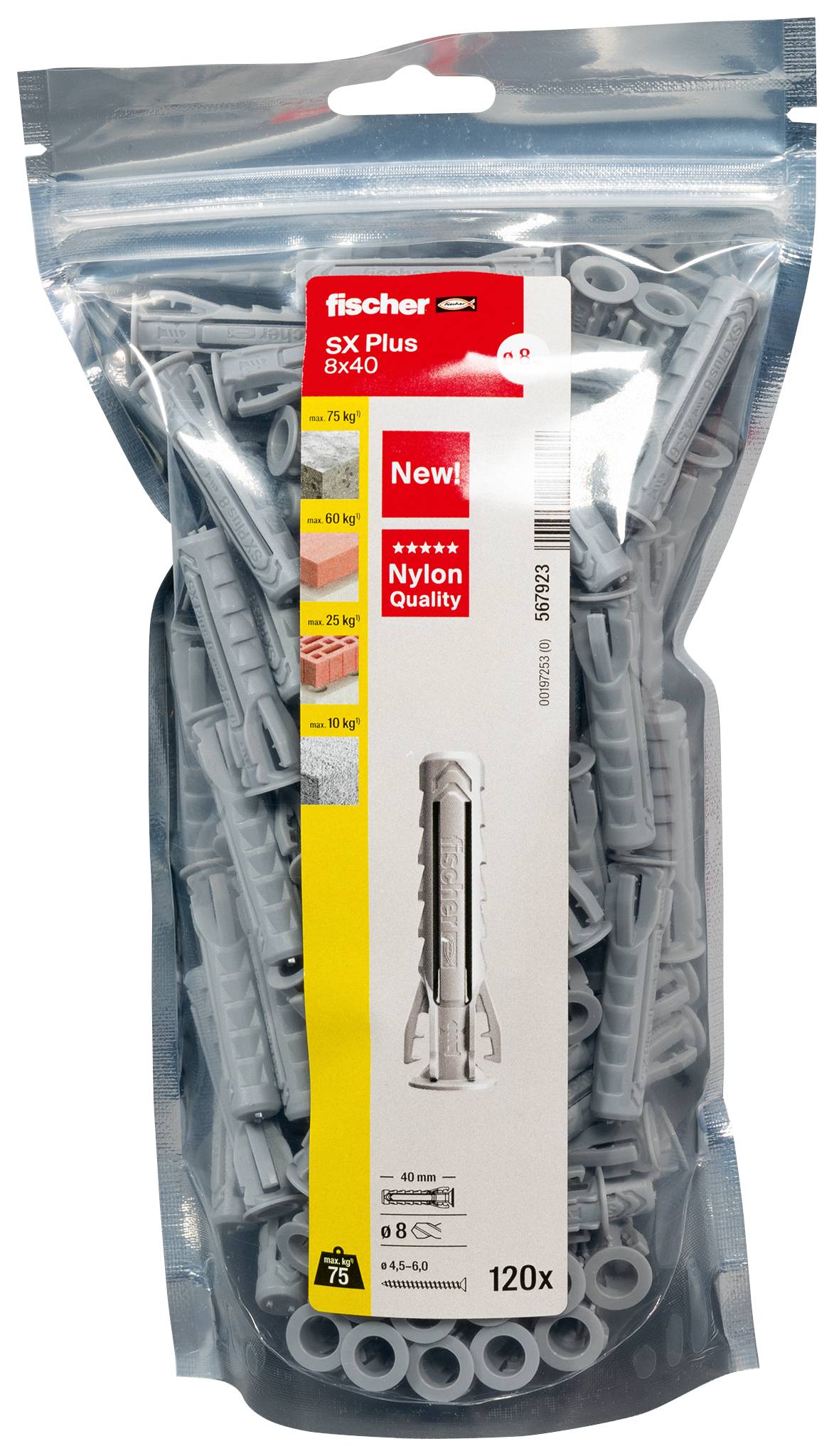 Fischer 567923 SX Plus Tipli készlet 40 mm 8 mm 120 db