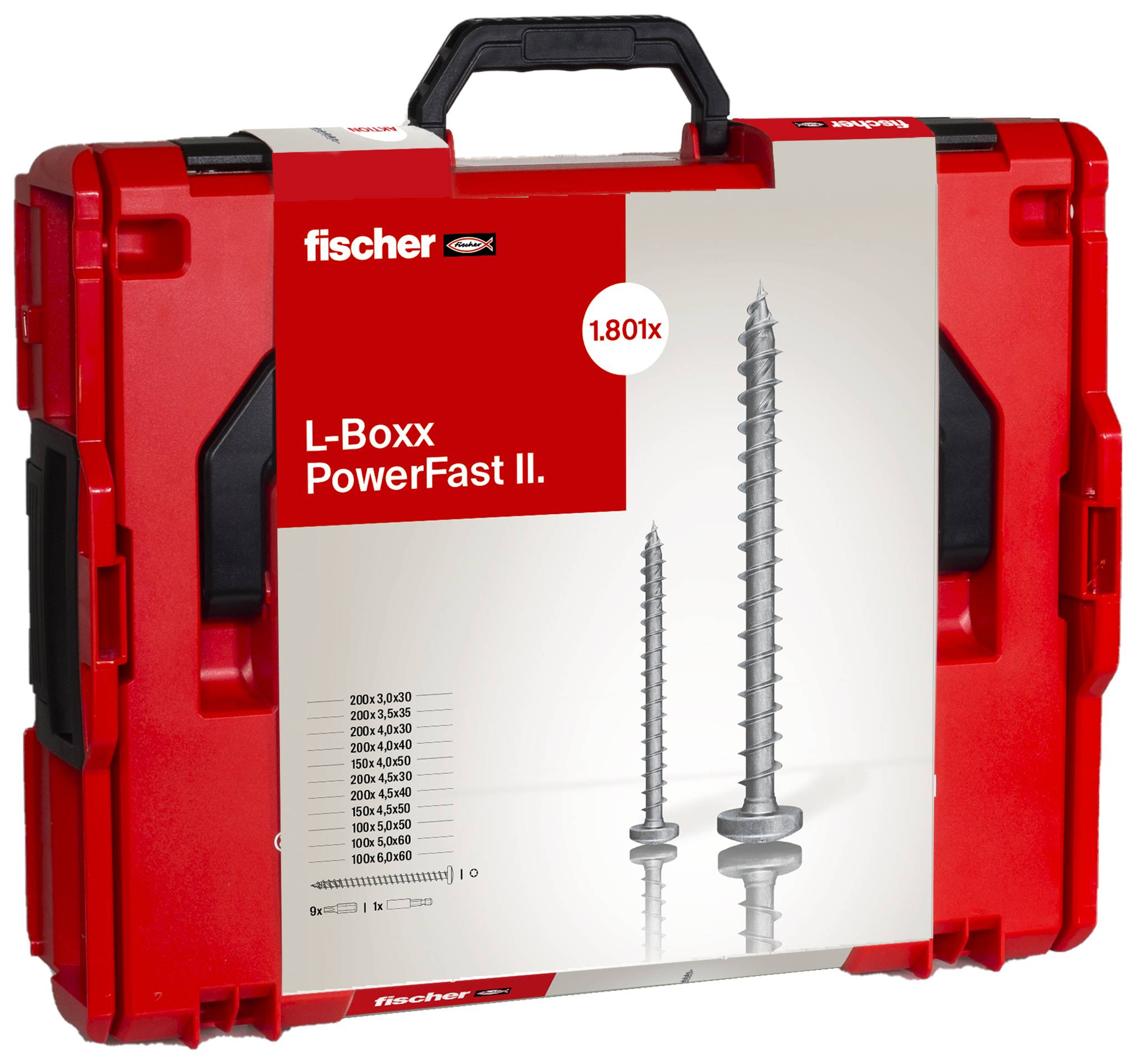Fischer 568480 PowerFast II PH L-Boxx 102 Tányércsavarok Belső négyfog Acél Galvanikusan cinkezett 1 db