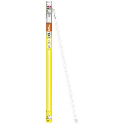 Osram LED-cső eredeti csomagolásban. A csomag sárga, rajta termékadatok és energiainformációk nyomtatva.