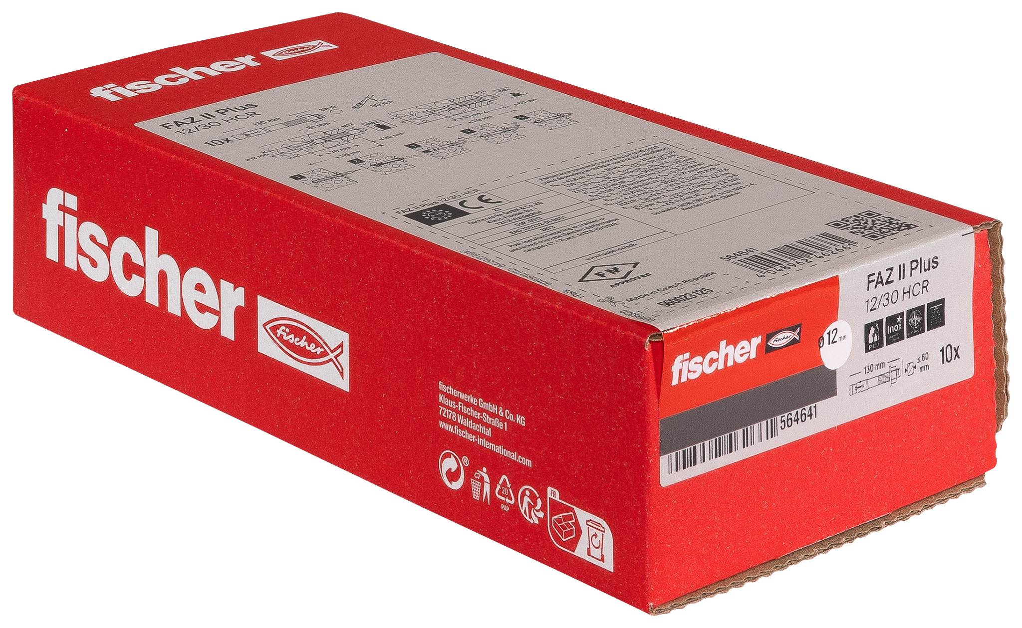 Fischer 564641 FAZ II Plus 12/30 HCR Horgonycsap 130 mm 12 mm 10 db