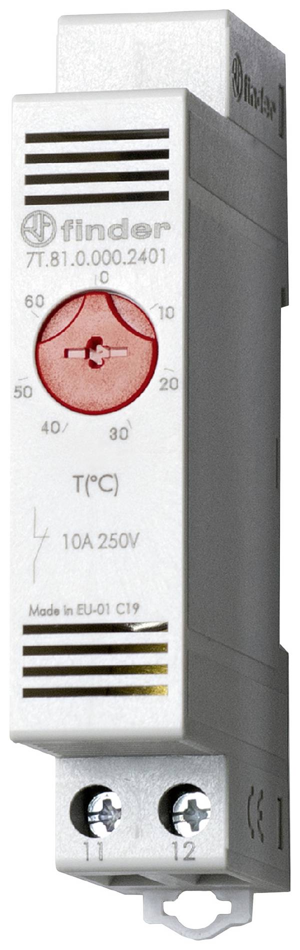 Finder Kapcsolószekrény termosztát 7T.81.0.000.2402 250 V/AC 1 nyitó (Sz x Ma) 17.5 mm x 88.8 mm  1 db