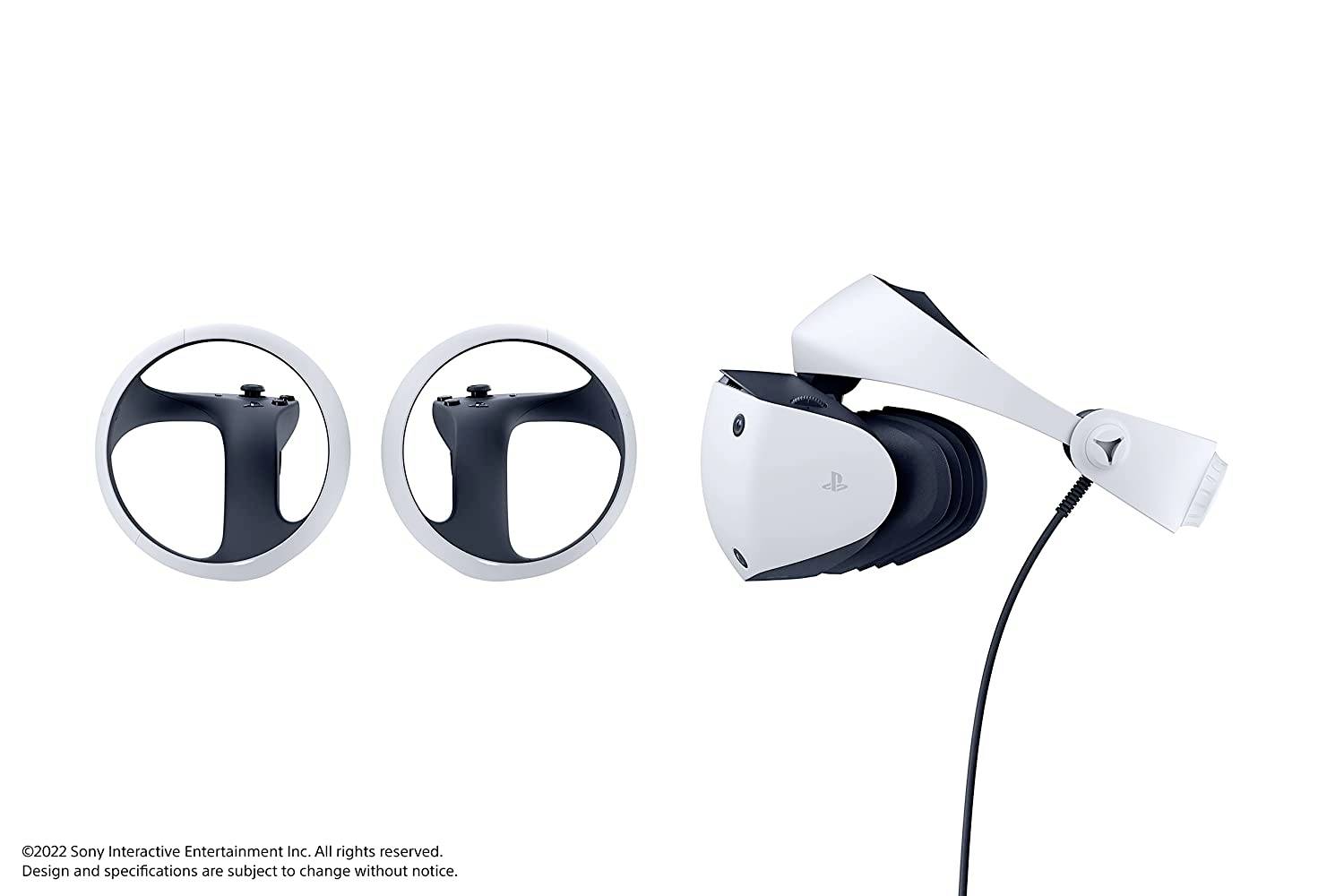 VR-headset két kontrollal, amely magával ragadó játékélményt nyújt. Tervezte: Sony Interactive Entertainment Inc.
