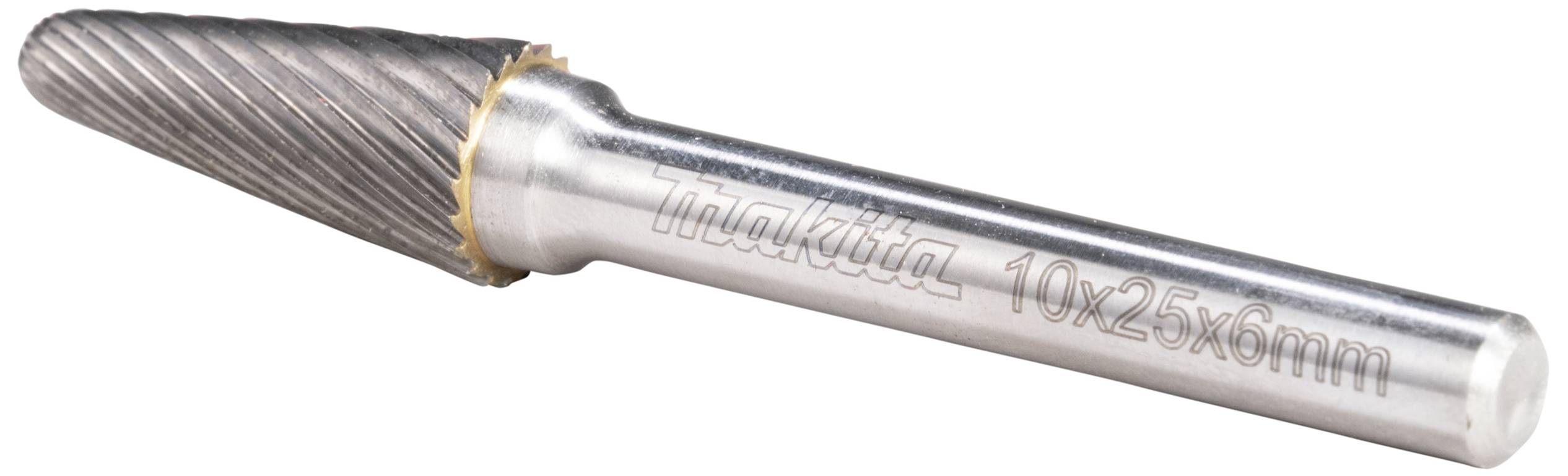 Makita B-52803 Fraise sur tige Carbure de tungstène cône rond Longueur 25 mm Dimension produit, Ø 10 mm Longueur de travail 25 mm Diamètre de tige 6 mm 1 pièce — Photo 3 sur 3
