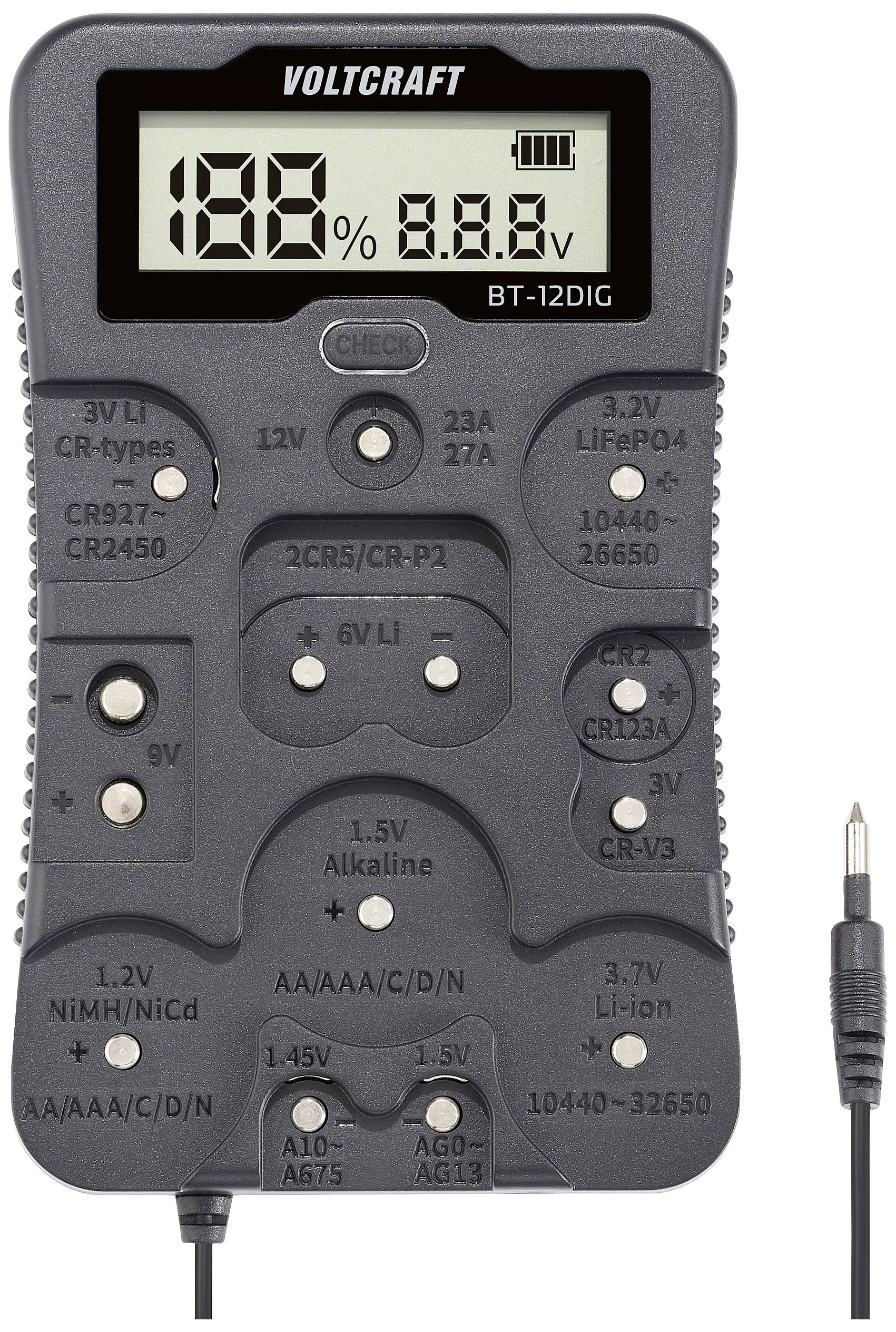 Akku- és elemteszter Voltcraft BT-12DIG VC-14340820