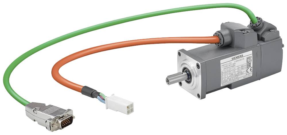 Egy elektromotoros eszköz adatkábelekkel és csatlakozókkal, műszaki specifikációkkal ellátott címkével megjelölve.