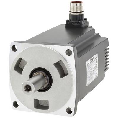 Egy szürke elektromos motor hengeres tengellyel és csatlakozókábellel, amelyet a Siemens gyártott. Gépekben alkalmazzák.