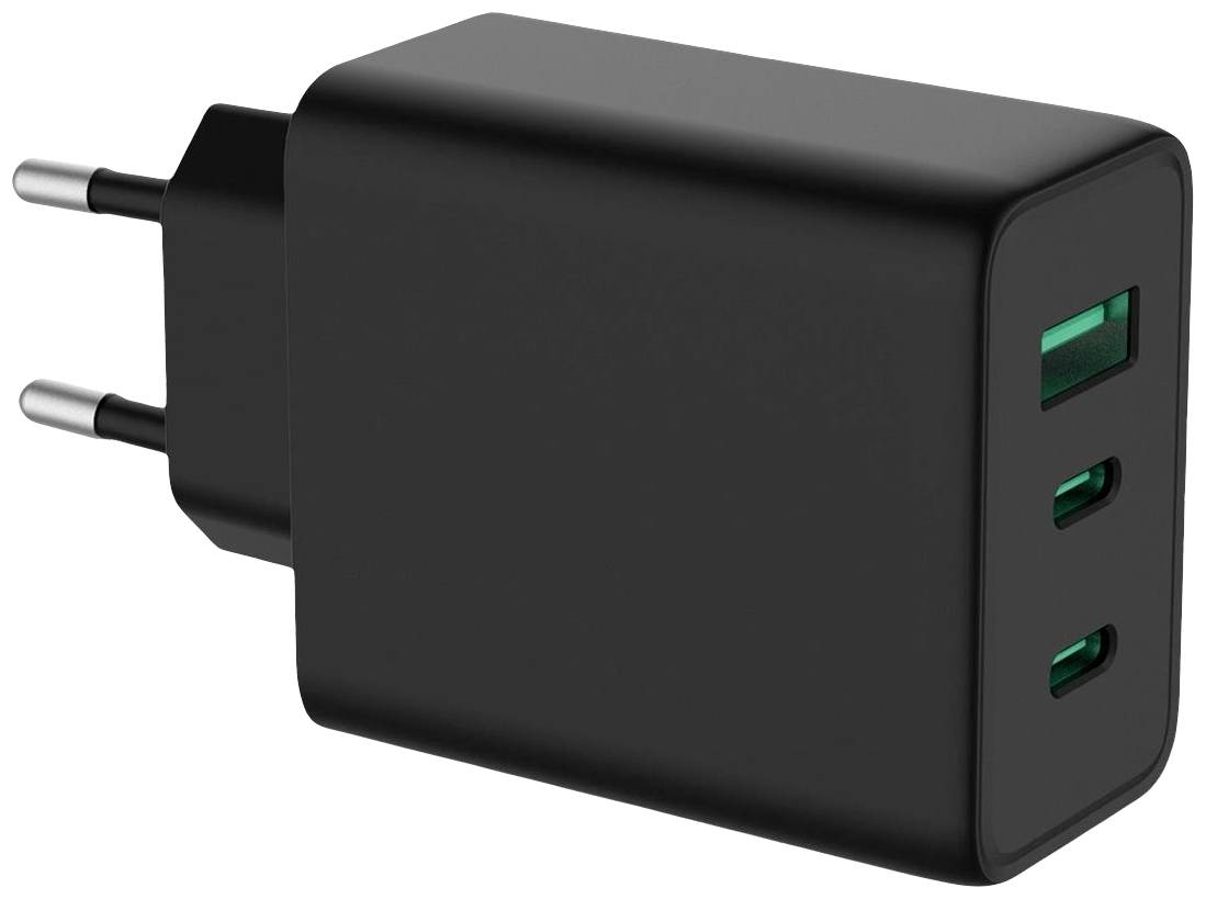 Value USB-s töltőkészülék 65 W 1x USB-A, 2x USB-C® Power Delivery Fekete Beltér