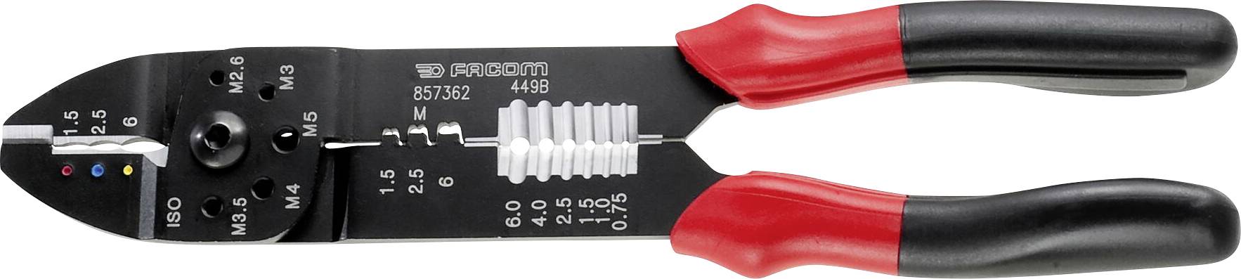 Facom 449B Krimpelőfogó Szigetelt kábelsaruk, Szigetelt kábelcsatlakozó 1.5 - 6 mm²