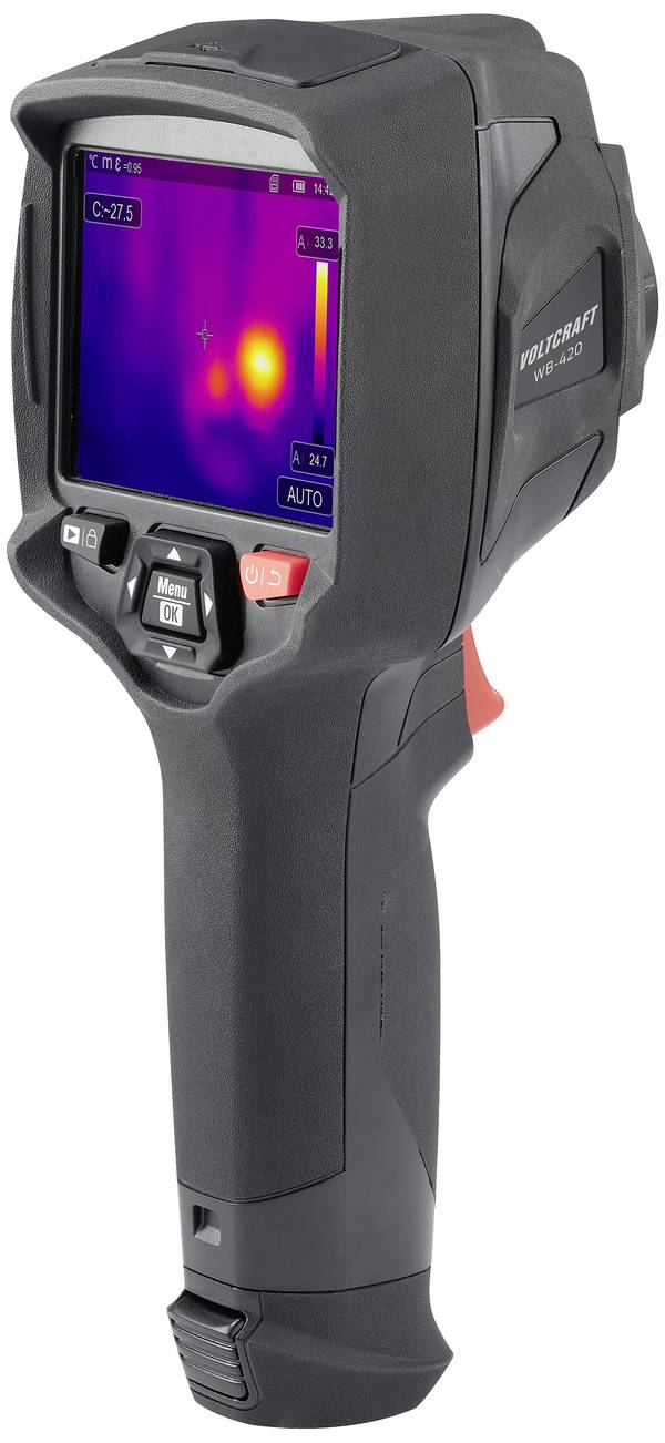 VOLTCRAFT WB-420 Hőkamera Kalibráció (DAkkS) -20 - 550 °C 256 x 192 Pixel 25 Hz Beépített digitális kamera, Érintőképernyő, WiFi, 2 m-ig leesést tűrő