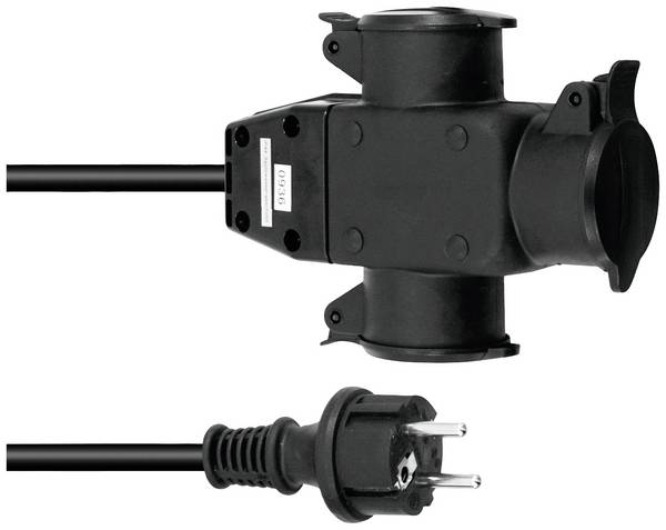 Eurolite 30247014 Áram Hosszabbítókábel  16 A Fekete 1 m H07RN-F 3G 1,5 mm²