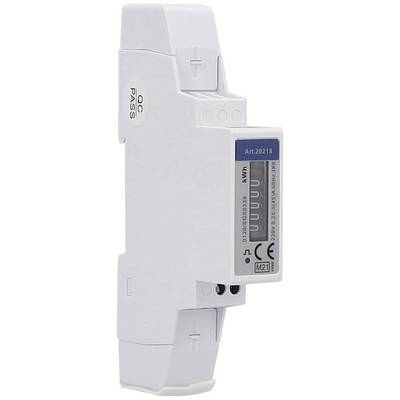 Egy kompakt fehér elektromos mérőkészülék kijelzővel, talapzatra szerelve. Alkalmas az energiafogyasztás mérésére.