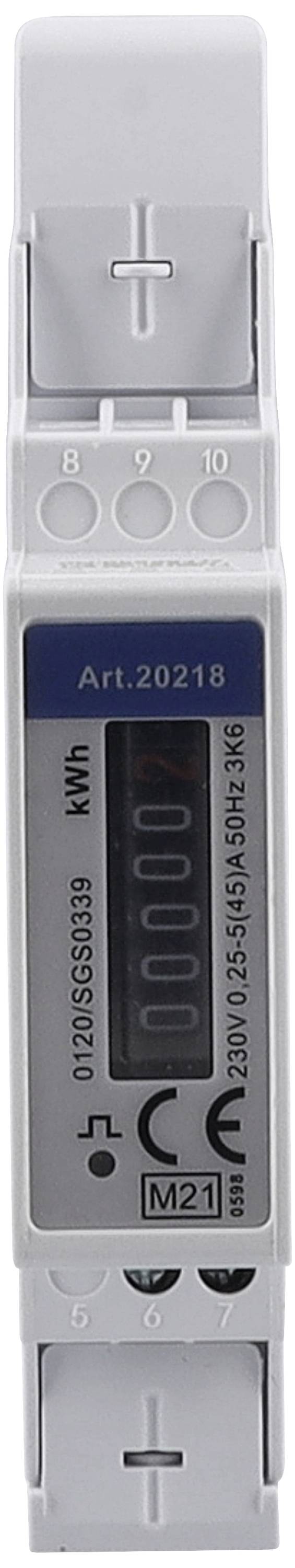 Digitális be-/kikapcsolási számláló LCD-kijelzővel. Számlálóállás '000000'. Ház szürke színben, cikkszám 20218.