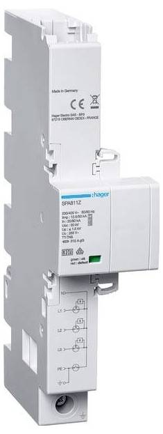 Hager SPA811Z SPA811Z Kombi levezető Túlfeszültség elleni védelem: 40 mm-es gyűjtősín 12.5 kA darab 1 db-0