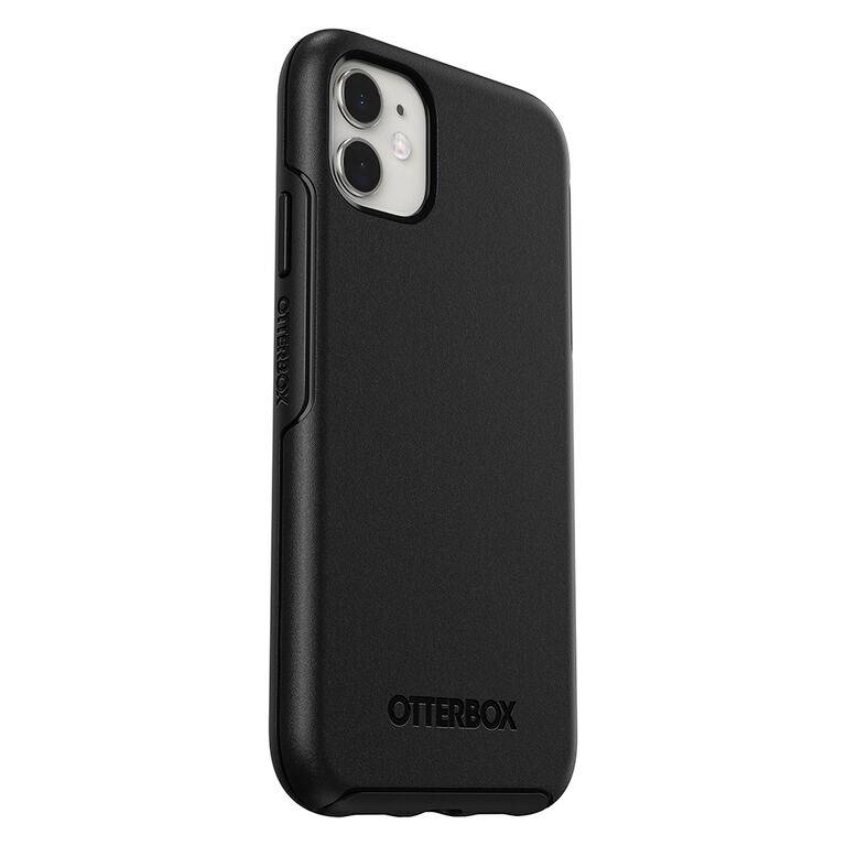 Fekete Otterbox telefontok, védő, vékony, alkalmas egy okostelefonhoz.