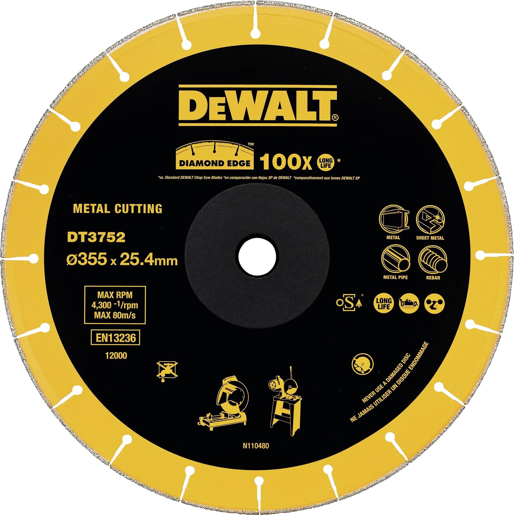DEWALT DT3752-QZ DT3752-QZ Gyémánt bevonatú vágótárcsa 1 db