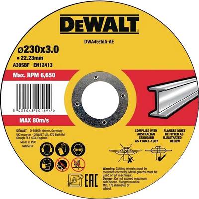 DEWALT DWA4525IA-AE DWA4525IA-AE Vágótárcsa 230 mm 1 db Fém, Nemesacél, Vas-0
