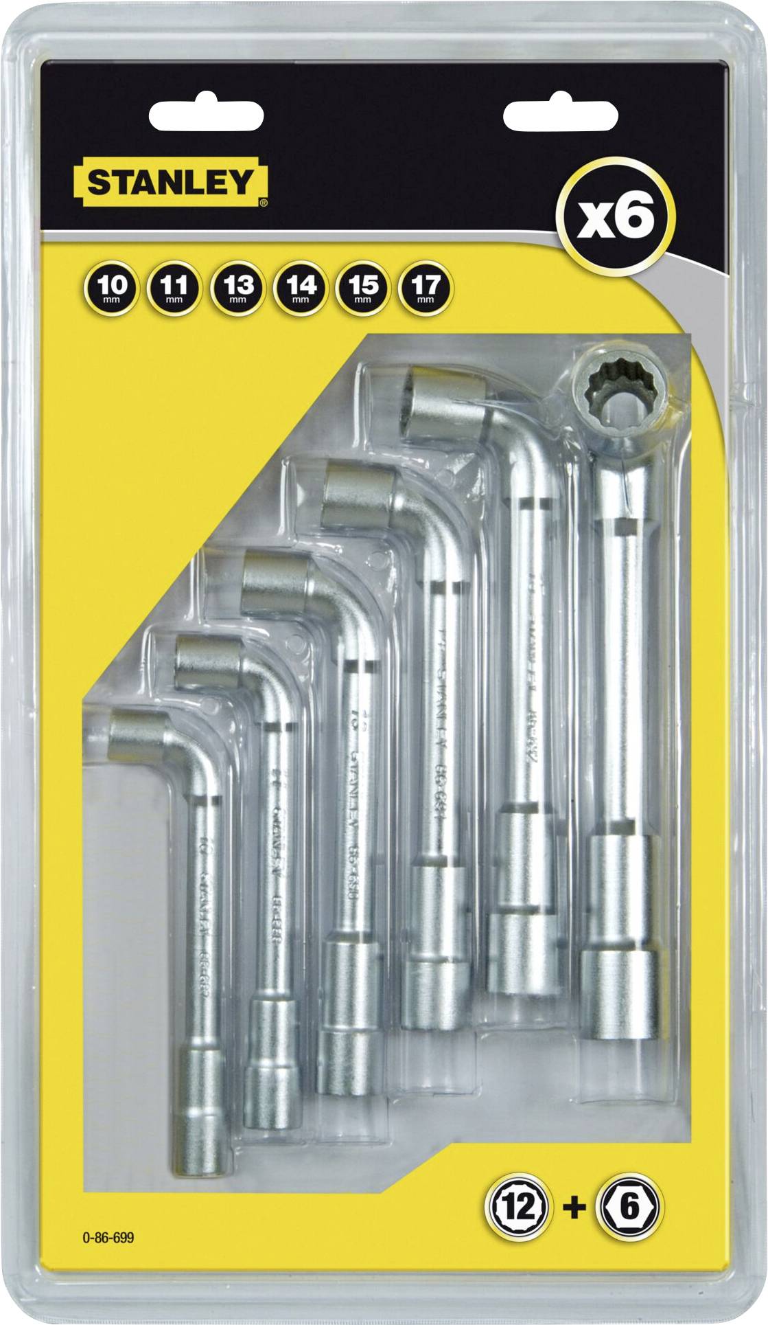 STANLEY 0-86-699 Hatlapkulcs készlet Kulcsszélesség (metrikus) 10 - 17 mm