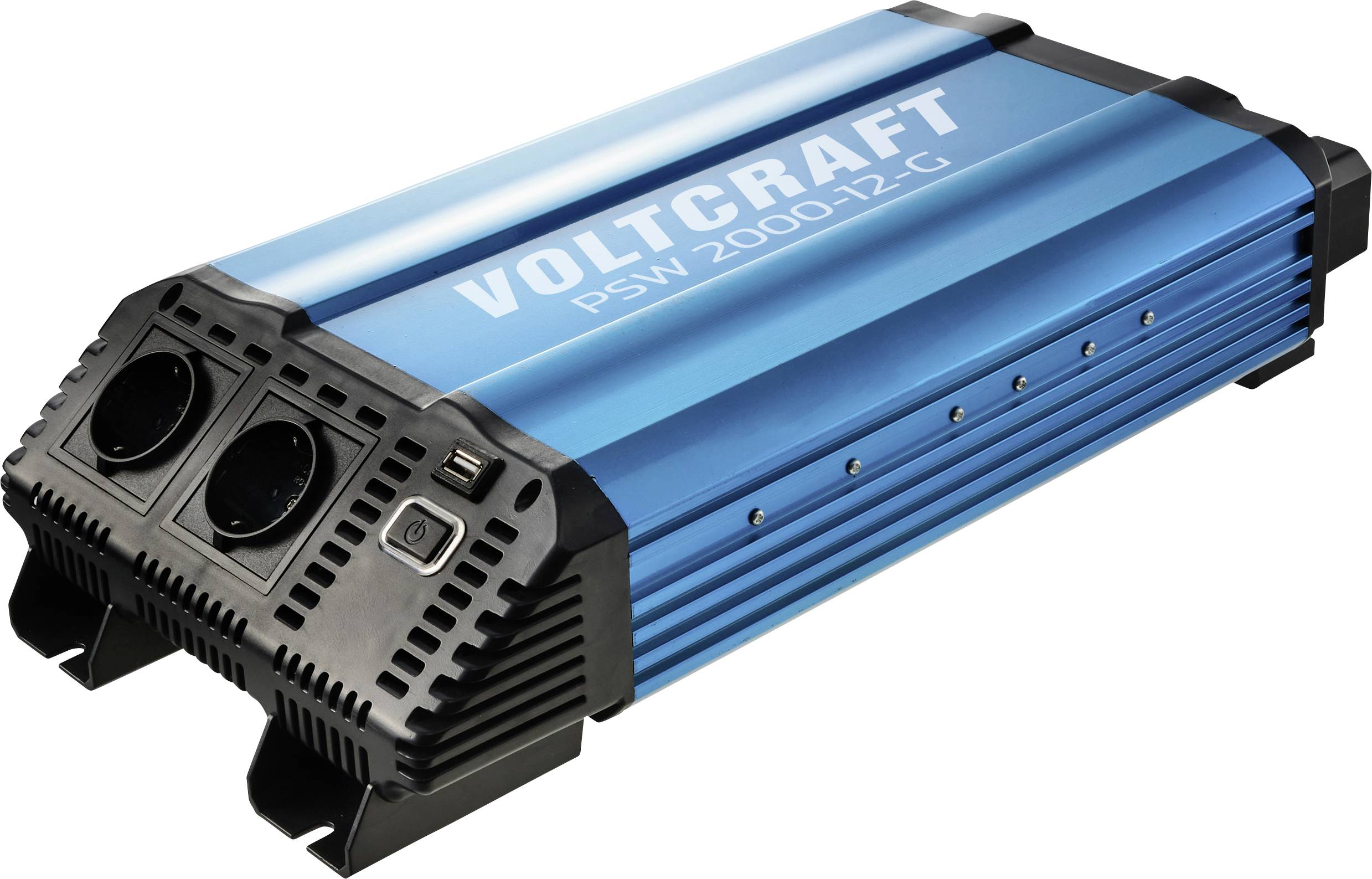 Blue Voltcraft PSW 2000-12-C teljesítményi inverter dupla AC csatlakozóval és be-/kikapcsoló kapcsolóval