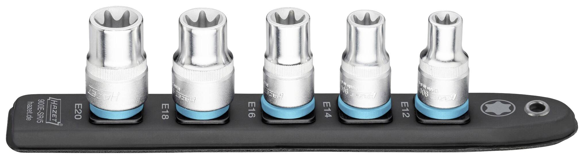 Hazet 900E-SR/5 Külső TORX Dugaszsor 5 részes Négylap, 1/2 (12,5 mm)