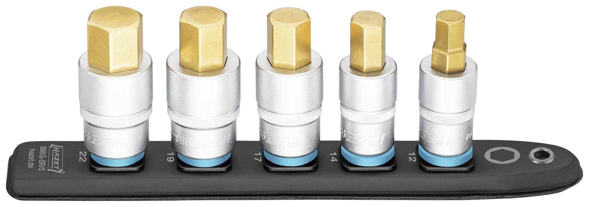 Hazet 986G-SR/5 Belső hatlap Dugaszsor 12.5 mm 1/2 5 részes Négylap, 1/2 (12,5 mm)