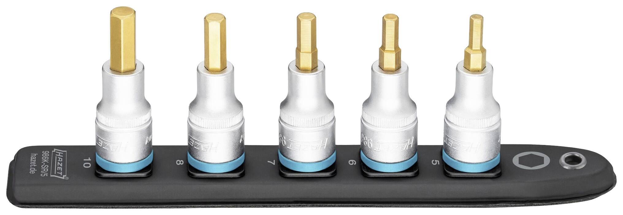 Hazet 986K-SR/5 Belső hatlap Dugaszsor 5 részes Négylap, 1/2 (12,5 mm)