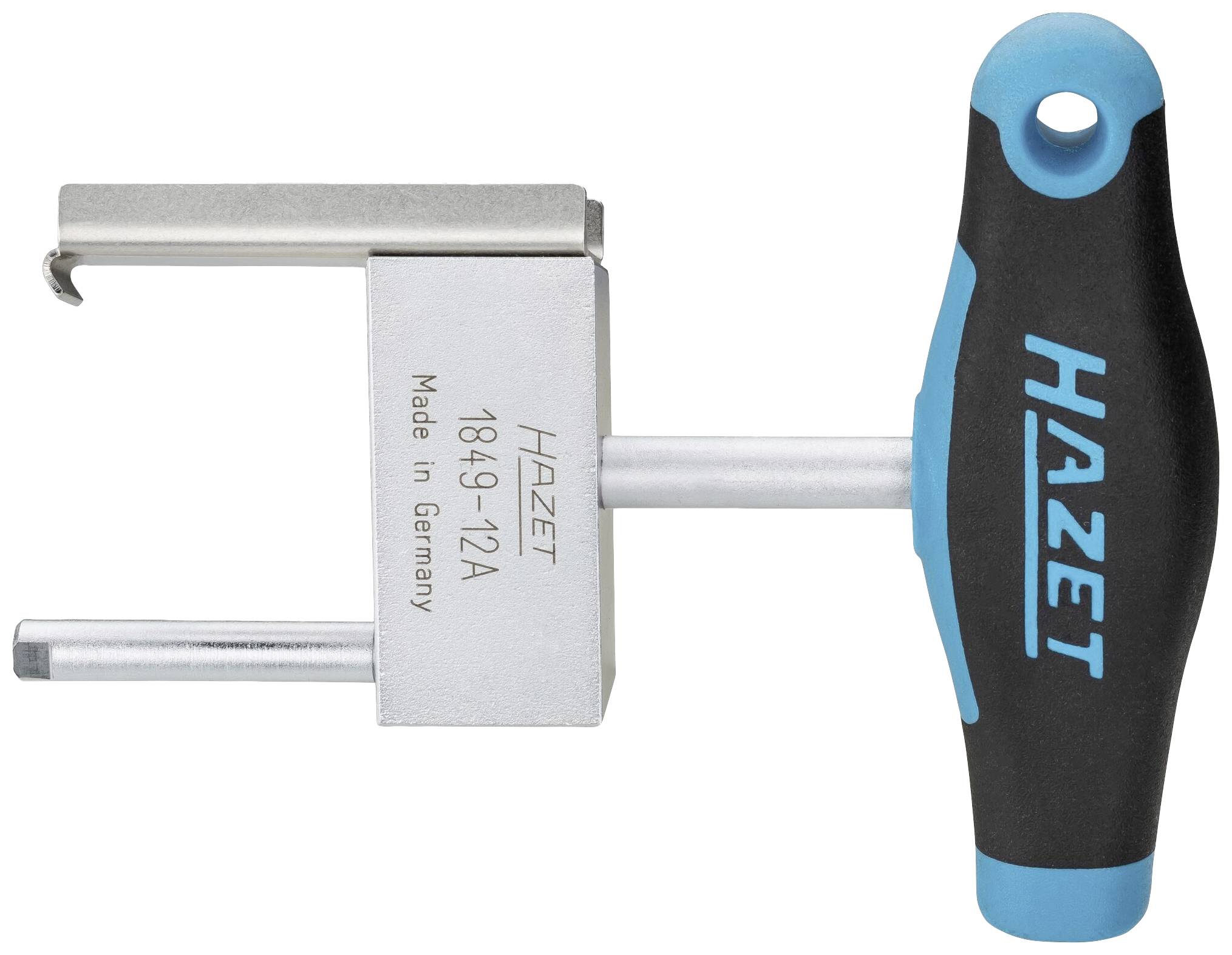 Hátsó tengely fékszerelő készlet ergonomikus markolattal a fékdugattyúk könnyű visszaállításához. 'Hazet' jelöléssel.
